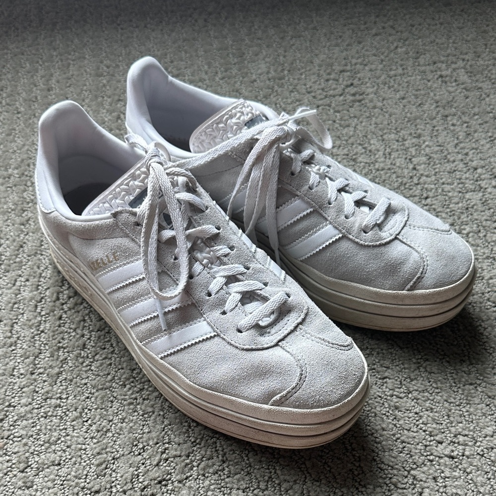Adidas Women's Gazelle Grey Platform Sneakers